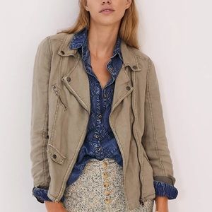 NWT Marrakech Jamey Linen Moto Stylish Fashionable  Jacket